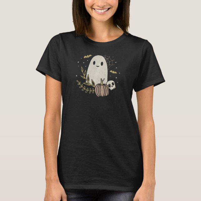 Halloween der Vintage Geisterherbst T-Shirt (Vorderseite)