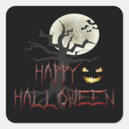 Halloween Design 2 Quadratischer Aufkleber