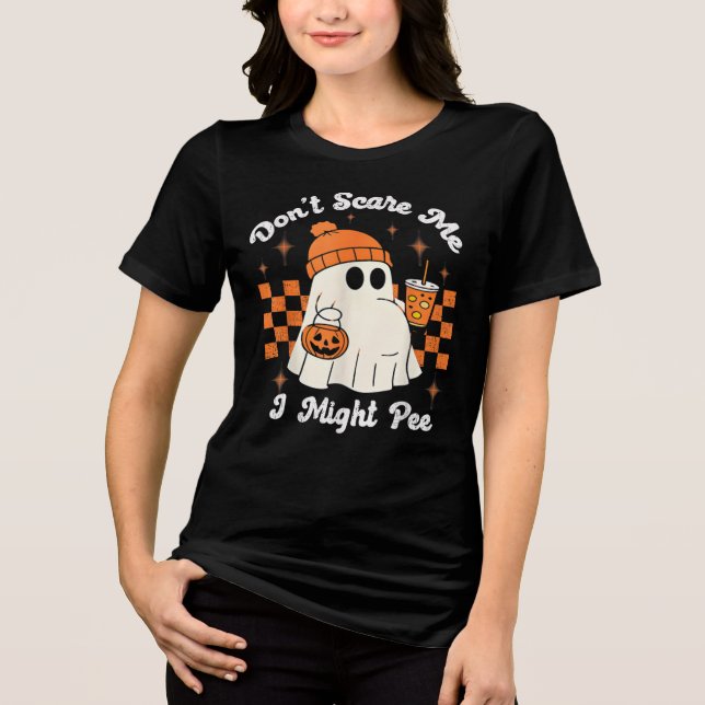 Halloween Design für schwangere Frauen Mutterschaf Tri-Blend Shirt (Vorderseite)