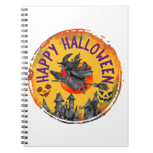 Halloween Design Happy Halloween Hexe Notizblock