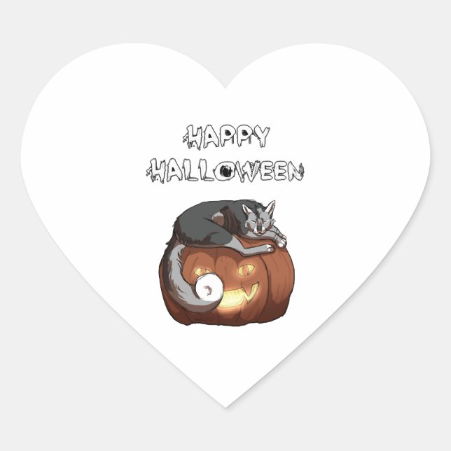 Halloween Design Herz-Aufkleber (Vorderseite)