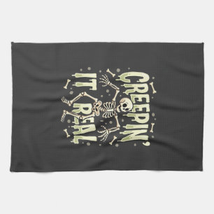 Halloween-Design mit tanzendem Skelett 'Creepin It Geschirrtuch
