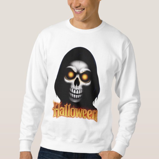 Halloween design: Scary skull with glowing eyes Sweatshirt (Vorderseite)