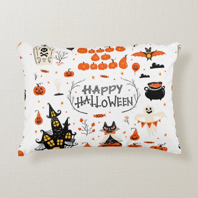 Halloween Designelemente. Halloween-Cliparts mit Dekokissen (Vorderseite)