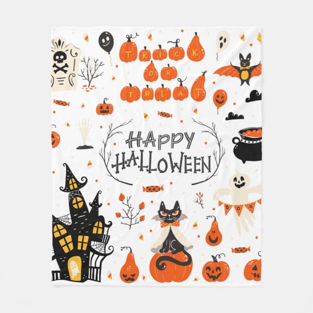 Halloween Designelemente. Halloween-Cliparts mit Fleecedecke (Vorderseite)