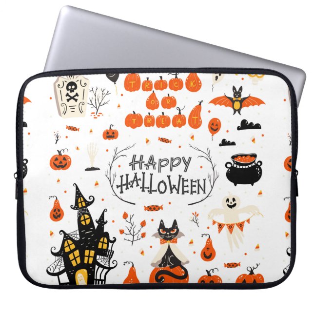 Halloween Designelemente. Halloween-Cliparts mit Laptopschutzhülle (Vorderseite)