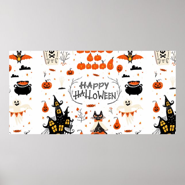 Halloween Designelemente. Halloween-Cliparts mit Poster (Vorne)