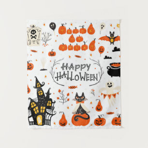 Halloween Designelemente. Halloween-Cliparts mit Wandteppich