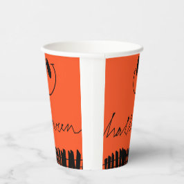 Halloween-Designs in Orange Pappbecher