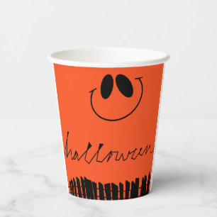 Halloween-Designs in Orange Pappbecher