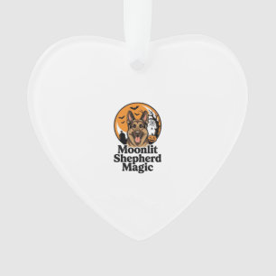 Halloween Deutscher Schäferhund Gruseliger Mond Hu Ornament