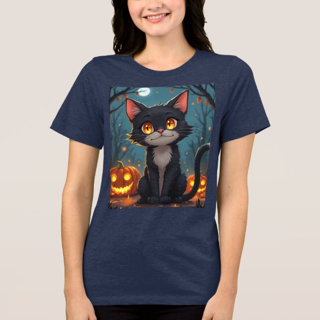 Halloween Devil Cat: Mischous & Spooky T - Shirt (Vorderseite)