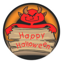 Halloween Devil Round Stickers