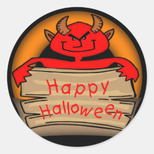Halloween Devil Round Stickers