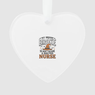 Halloween-Dialyse-Krankenschwester-Hexenbesen-zerb Ornament