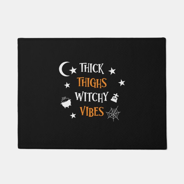 Halloween dicker Oberschenkel Hexe Vibes Geburtsta Fußmatte (Vorderseite)