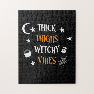 Halloween dicker Oberschenkel Hexe Vibes Geburtsta Puzzle