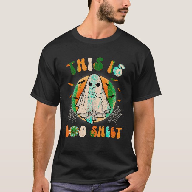 Halloween Dies ist Boo Sheet Ghost Retro T SH T-Shirt (Vorderseite)