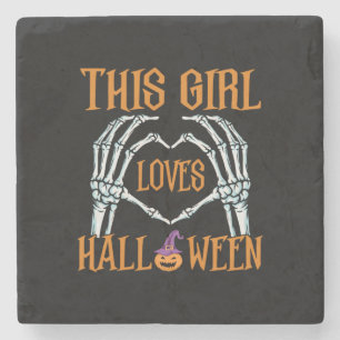 Halloween Dieses Mädchen Lieben Halloween Geburtst Steinuntersetzer