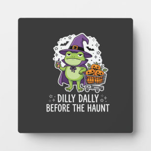 Halloween Dilly Dally Frosch Hexe Kürbis Karren Fotoplatte
