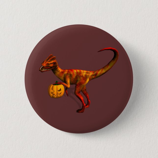 Halloween Dilophosaurus Button (Vorderseite)