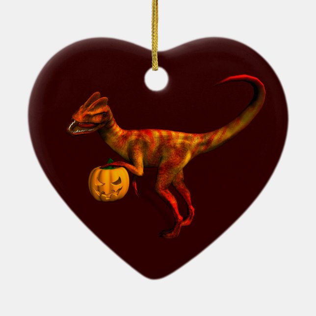 Halloween Dilophosaurus Keramikornament (Hinten)