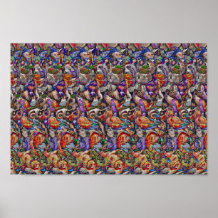 Halloween Dinner - Versteckter 3D-Druck Poster