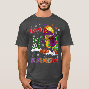 Halloween Dinosaur Christmas Men Women 31st HalloT T-Shirt
