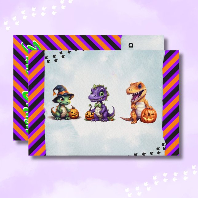 Halloween Dinosaur Dino-Mash-Party Dankeskarte (Halloween Dinosaur "Thank You" Card)