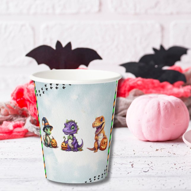 Halloween Dinosaur Dino-Mash-Party Pappbecher (Dinosaur paper cup for Halloween)