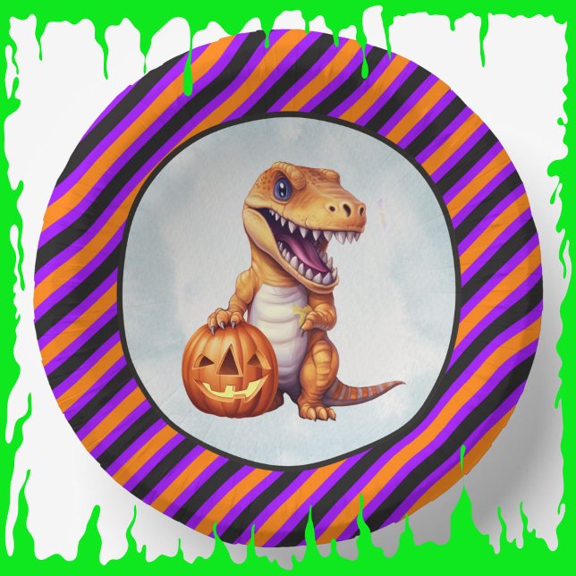 Halloween Dinosaur Dino-Mash-Party Pappteller (Halloween Dinosaur Dino-Mash Party Paper Bowls)