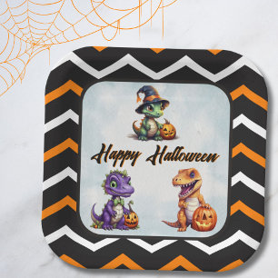 Halloween Dinosaur Dino-Mash-Party Pappteller