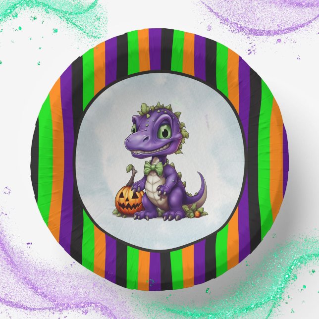 Halloween Dinosaur Dino-Mash-Party Pappteller (Halloween Dinosaur Dino-Mash Party Paper Bowls)