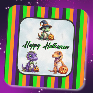 Halloween Dinosaur Dino-Mash-Party Quadratischer Aufkleber
