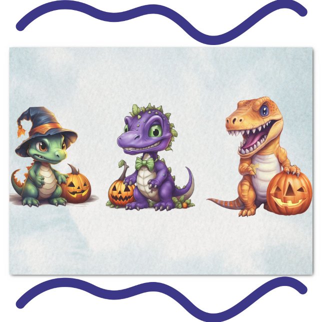 Halloween Dinosaur Dino-Mash-Party Seidenpapier (Dinosaur Halloween Tissue Paper)