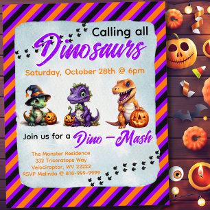 Halloween-Dinosaur-Dino-Mix-Party-Einladung Poster