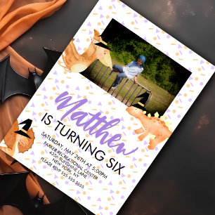 Halloween-Dinosaur-Geburtstags-Einladungsfoto Einladung