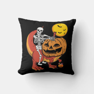 Halloween Dinosaur Pumpkin T Rex Skeleton Boys Tod Kissen
