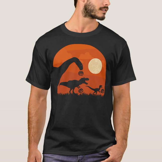 Halloween Dinosaur Shirt T-Rex Pumpkin Gift Kids (Vorderseite)