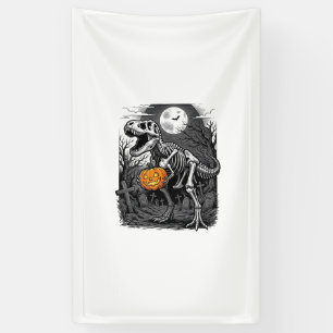 Halloween-Dinosaur-Skelett-Kürbis-Vintage-Shirt Banner