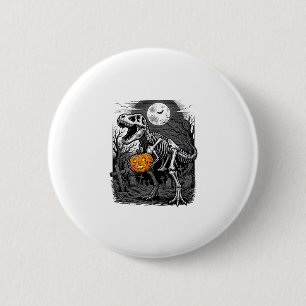 Halloween-Dinosaur-Skelett-Kürbis-Vintage-Shirt  Button