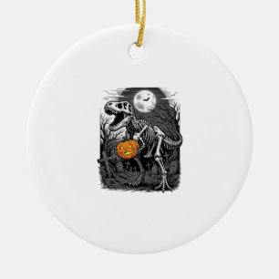 Halloween-Dinosaur-Skelett-Kürbis-Vintage-Shirt  Keramik Ornament