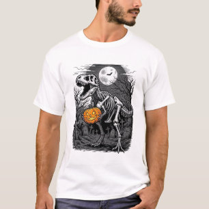 Halloween-Dinosaur-Skelett-Kürbis-Vintage-Shirt T-Shirt
