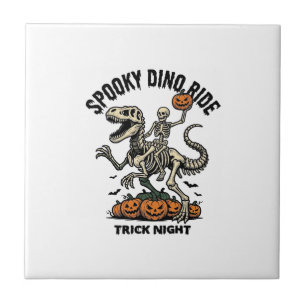 Halloween-Dinosaur-Skelett Vintage-Trick-Ride_1 Fliese