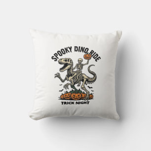 Halloween-Dinosaur-Skelett Vintage-Trick-Ride_1 Kissen