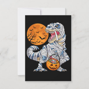 Halloween Dinosaur T rex Mummy Pumpkin Mitteilungskarte