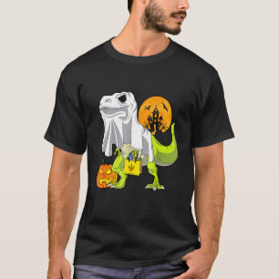 Halloween Dinosaur T Rex Mummy Pumpkin T-Shirt