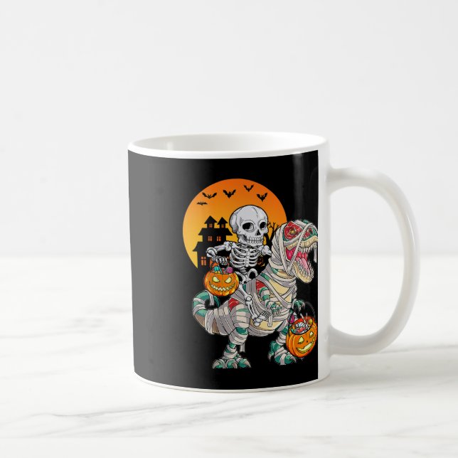 Halloween Dinosaur T Rex Skeleton Beängstigend Boy Kaffeetasse (Rechts)