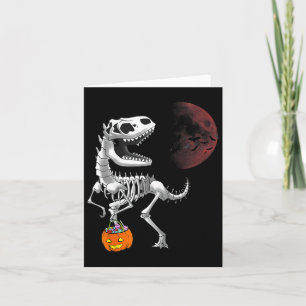 Halloween Dinosaur T Rex Skeleton Beängstigend Boy Karte