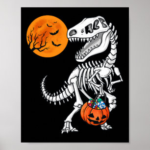 Halloween Dinosaur T Rex Skeleton Beängstigend Boy Poster